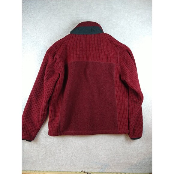 L.L. Bean Women's Grided Fleece Jacket Size Medium Polartec Full Zip Pockets Red - Picture 9 of 9